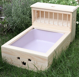 Kaninchentoilette mit Raufe "butterfly" natur