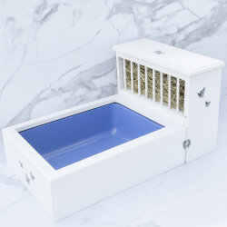 Kaninchentoilette mit Raufe "butterfly" weiß