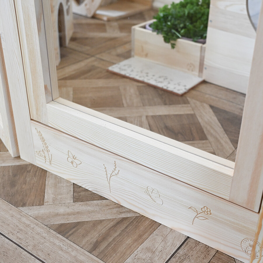 Holzgehege Plexiglas natur - circa ab Mitte Oktober wieder erhältlich