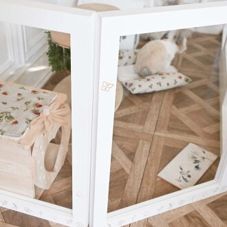 Holzgehege Plexiglas weiss